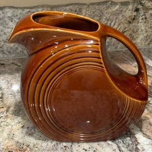 Vintage Fiesta Retired Amber Brown Disc Potcher